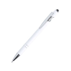 Ручка шариковая со стилусом LEKOR, металл (белый)