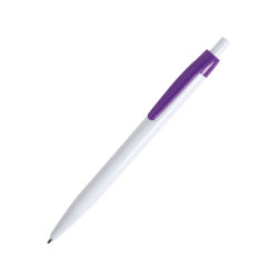 Ручка шариковая KIFIC, пластик (белый, фиолетовый)